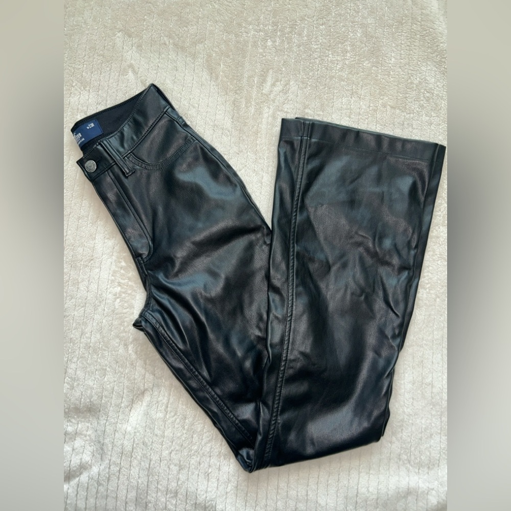 Hollister Faux Leather Boot Cut Pants